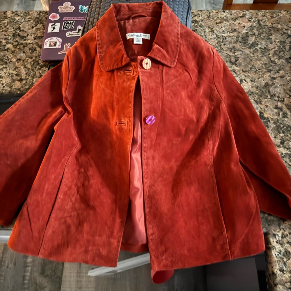 Coldwater Creek Terracotta Suede Cape